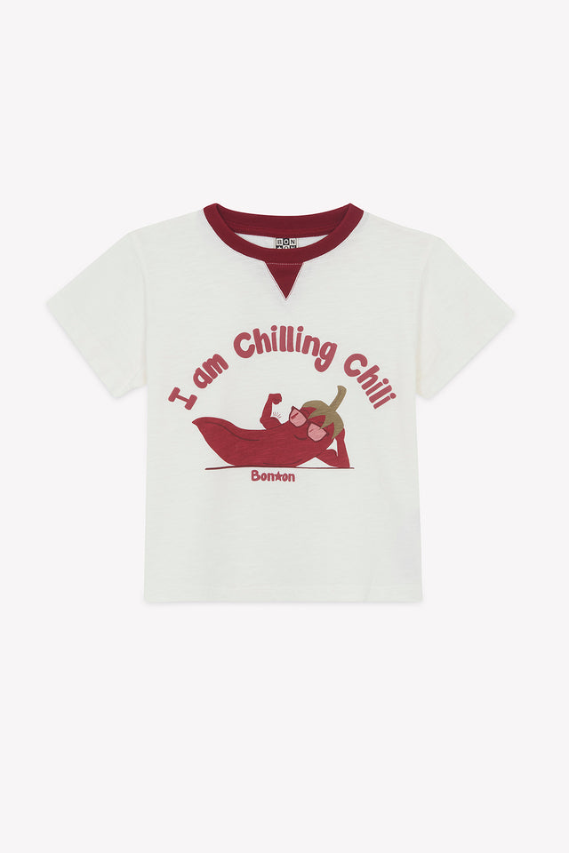 T-Shirt - Lodestie Chili Ecru Bonton - Image principale