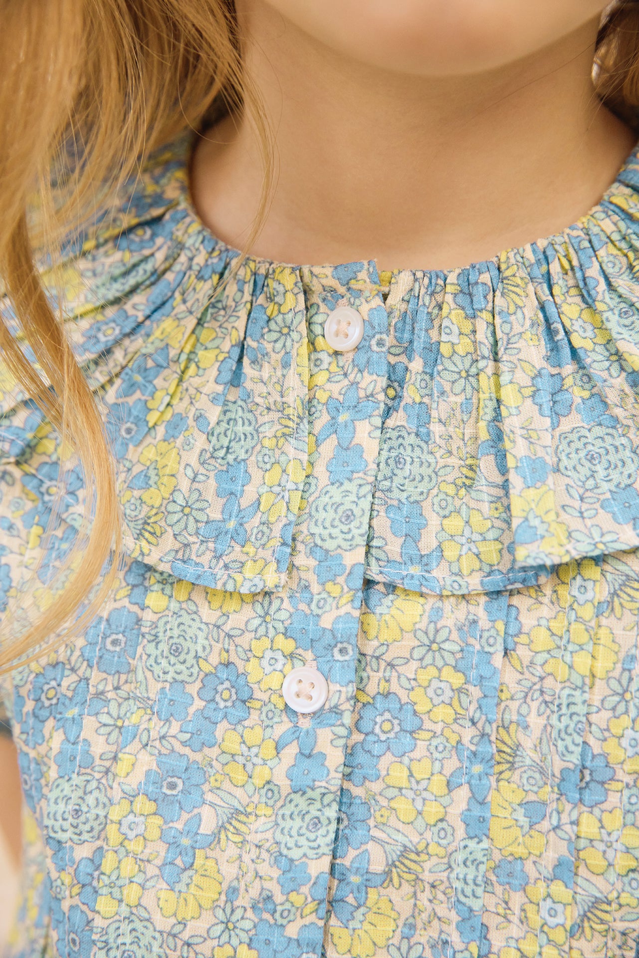 Blouse - Nancy Fleurs Vintage Bleu