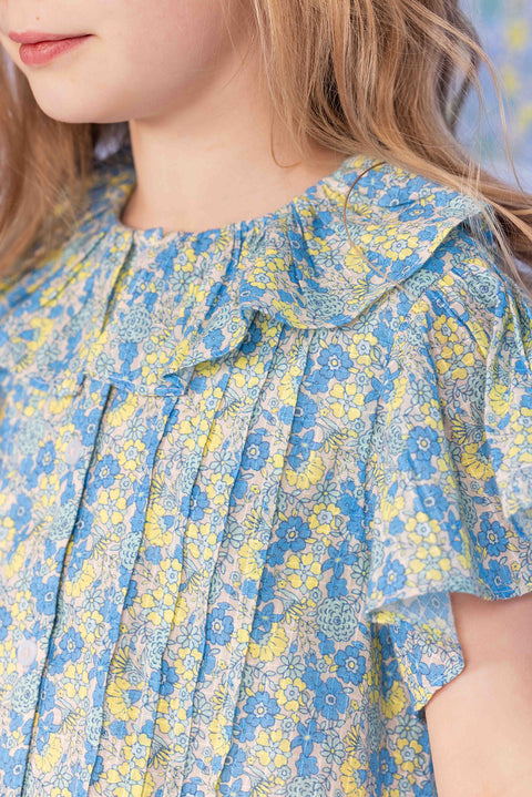 Blouse - Nancy Fleurs Vintage Bleu - Image principale