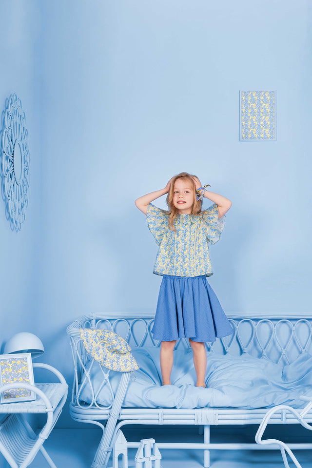 Blouse - Nancy Fleurs Vintage Bleu - Image principale