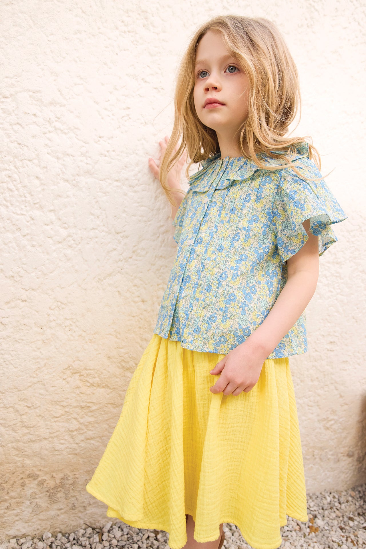 Blouse - Nancy Fleurs Vintage Bleu