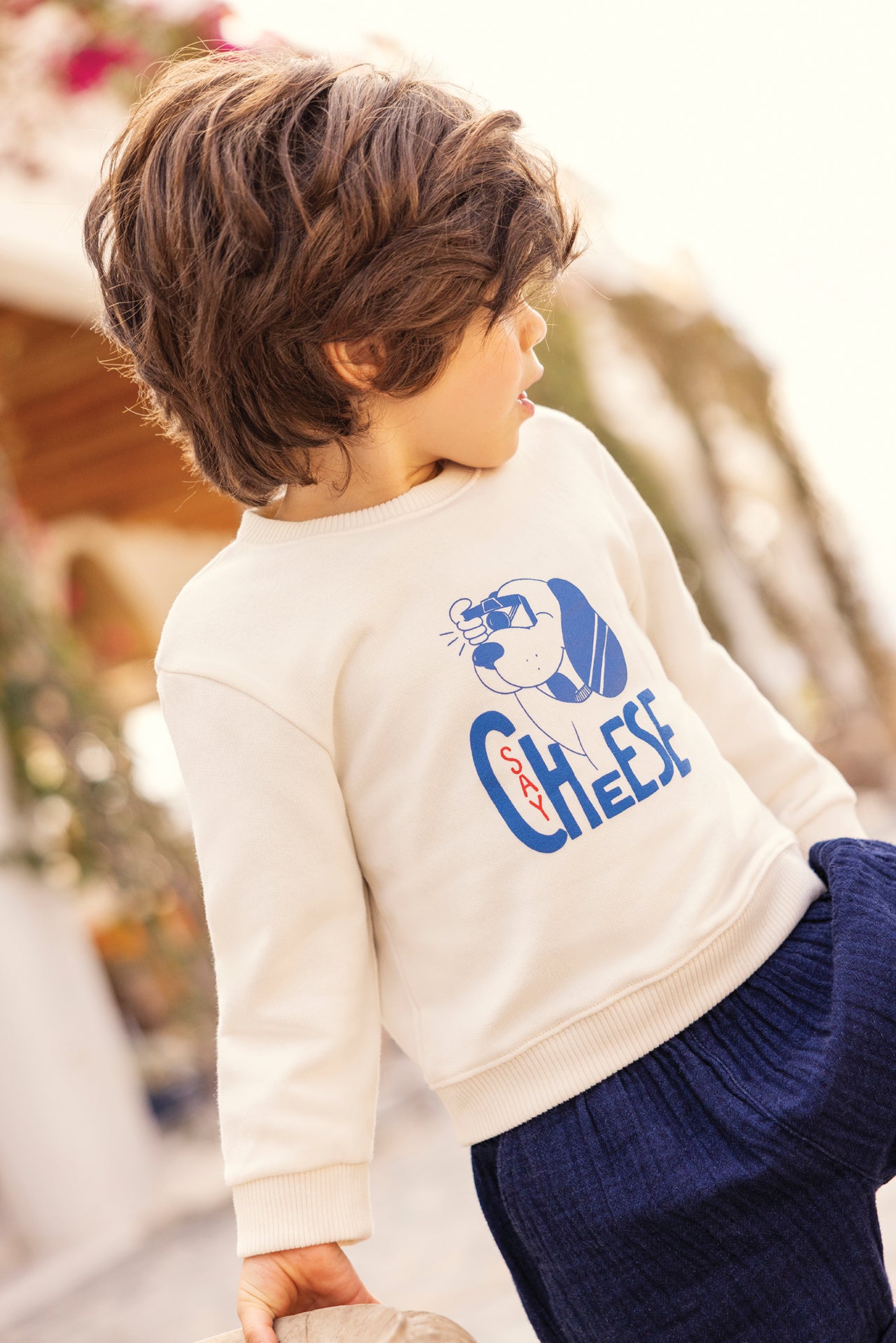 Sweatshirt -Smily Saycheese Ecru  Bonton