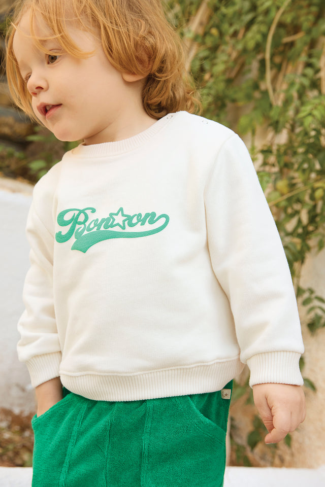 Sweat - Smily Logo Ecru Bonton - Image principale