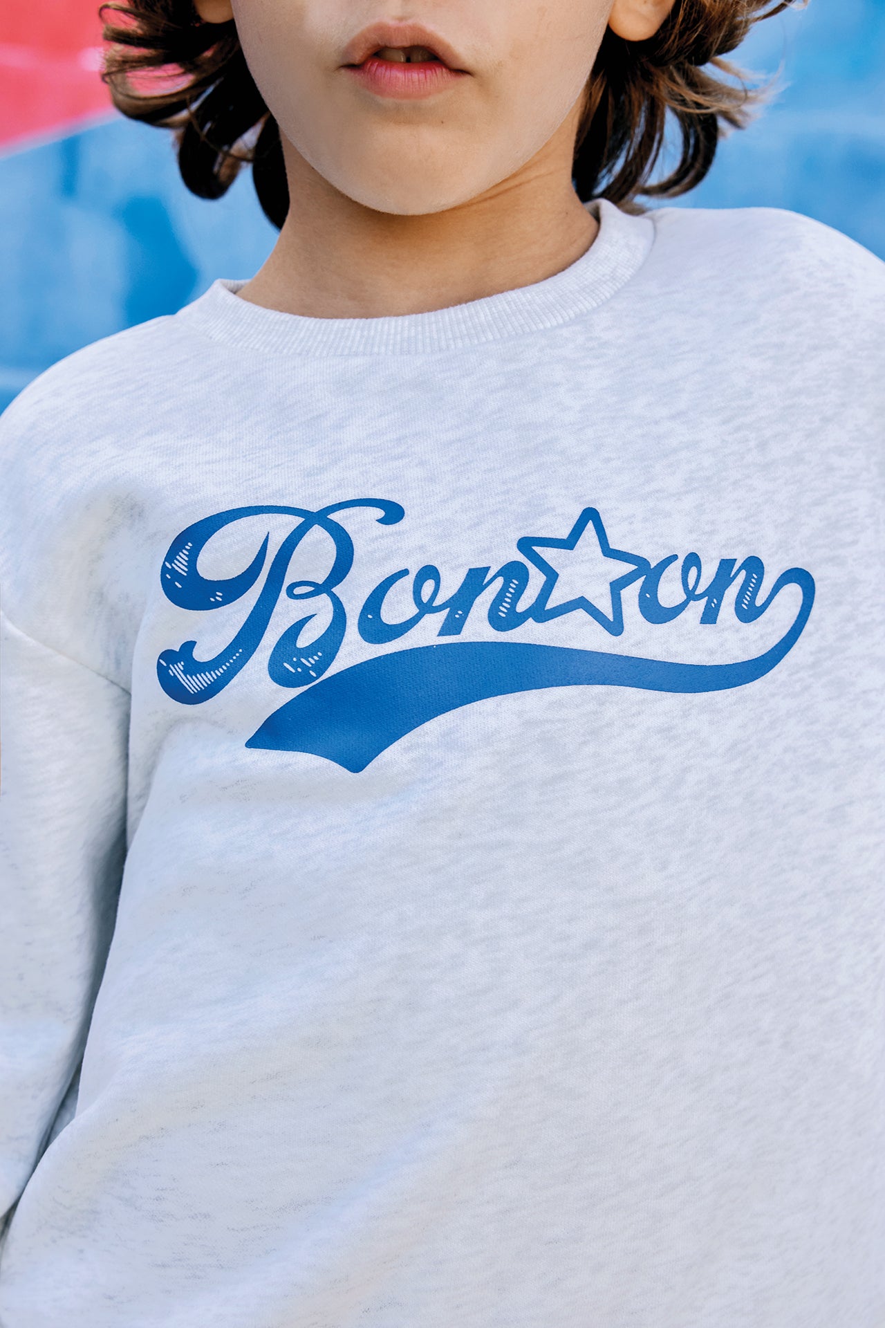 Sweat - Smile Bonton Gris Chine