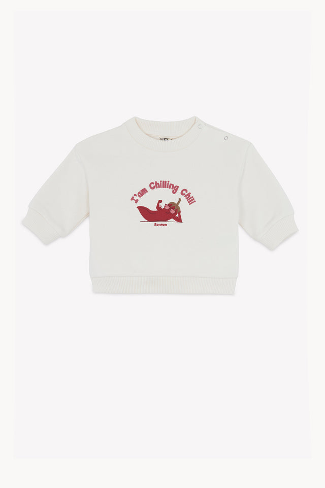 Sweat - Lame Chilling Ecru Bonton - Image principale