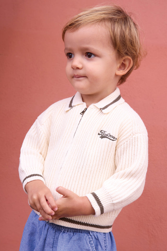 Cardigan - Nuggets Ecru Bonton - Image principale