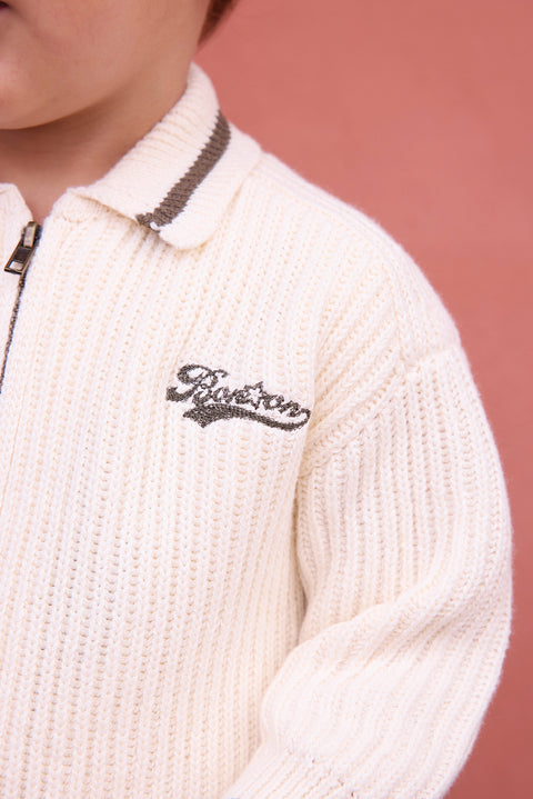 Cardigan - Nuggets Ecru Bonton - Image principale