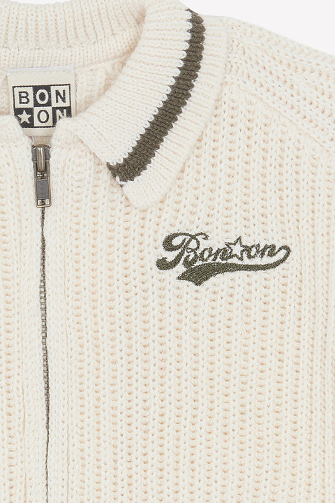 Cardigan - Nuggets Ecru Bonton - Image principale