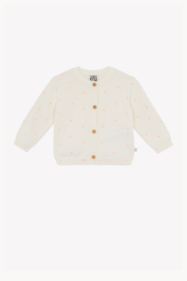 Cardigan - Lilet Star Ecru Bonton - Image principale