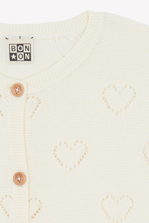 Cardigan - Lilou Ecru Bonton - Image principale