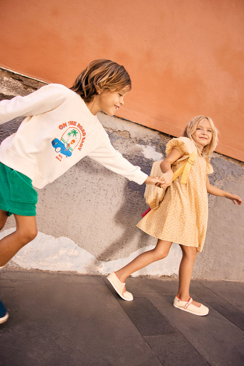 Sweat - Smile Ontheroad Ecru Bonton - Image principale