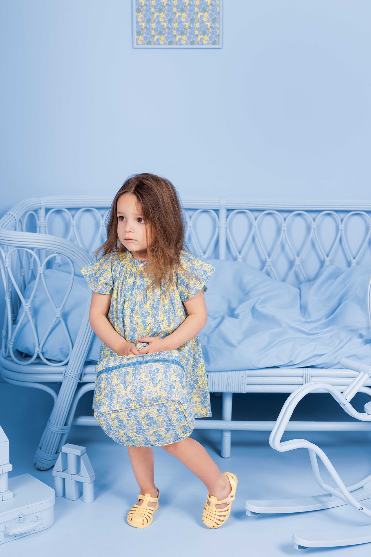 Robe - Noisette Fleur Vintage Bleu