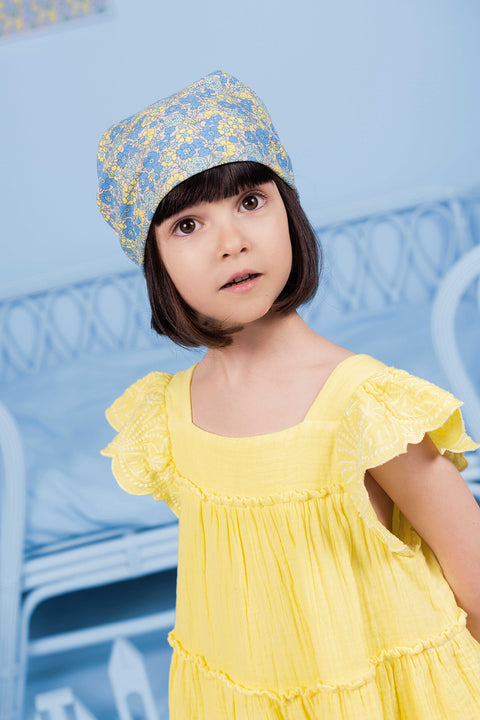 Foulard - Fleur Vintage Bleu - Image principale