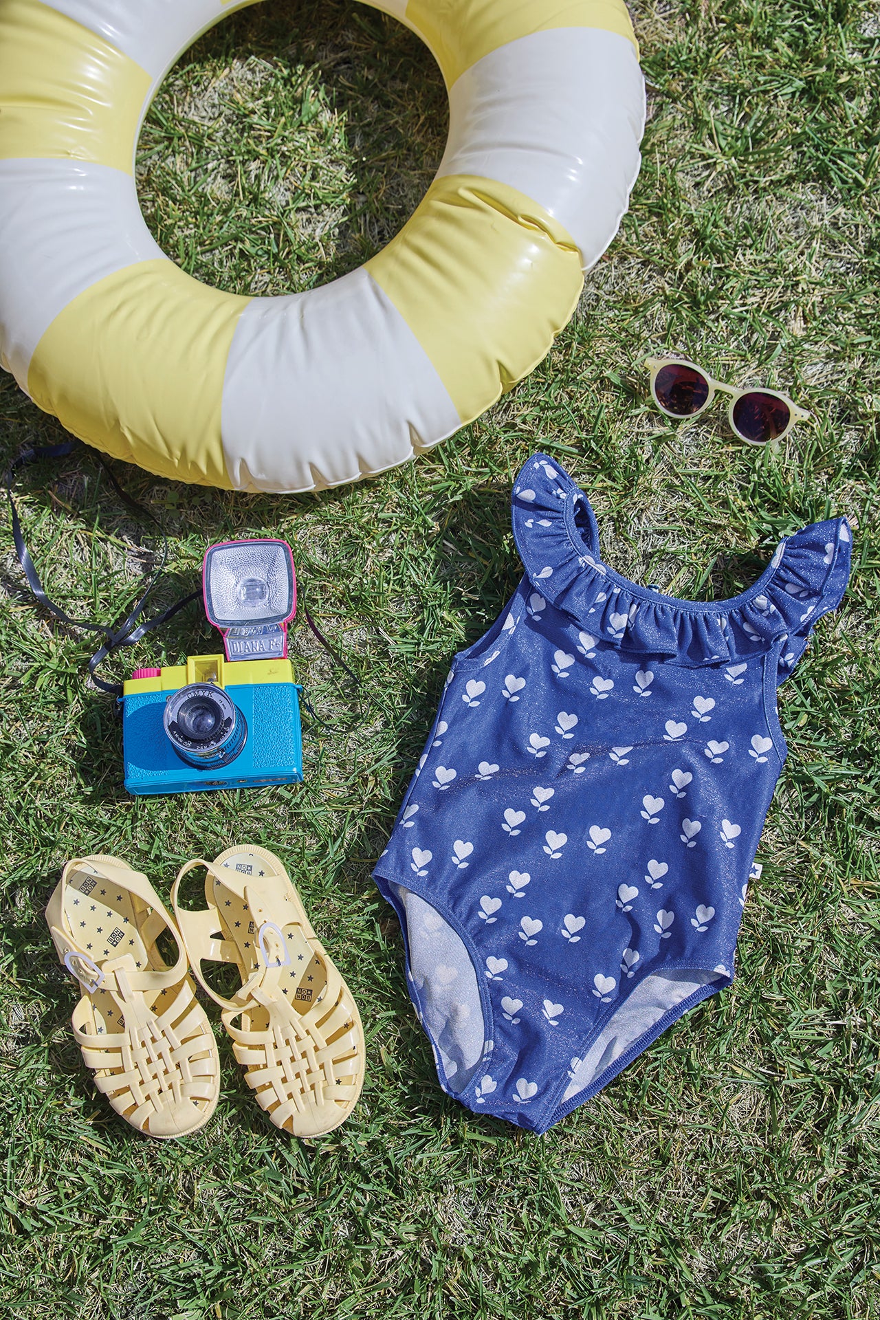 Swimsuit - Nudist Flower Summer Blue