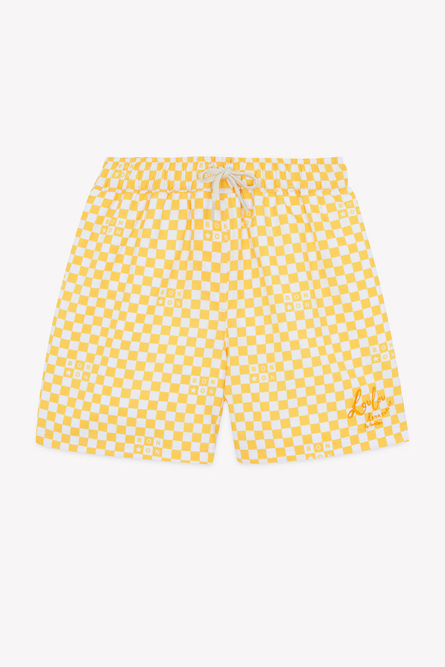 Short bath - The Ocean Two-tone gingham Loulou x Bonton - Image principale