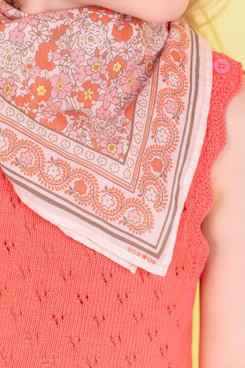 Foulard - Fleur Vintage Rose - Image principale