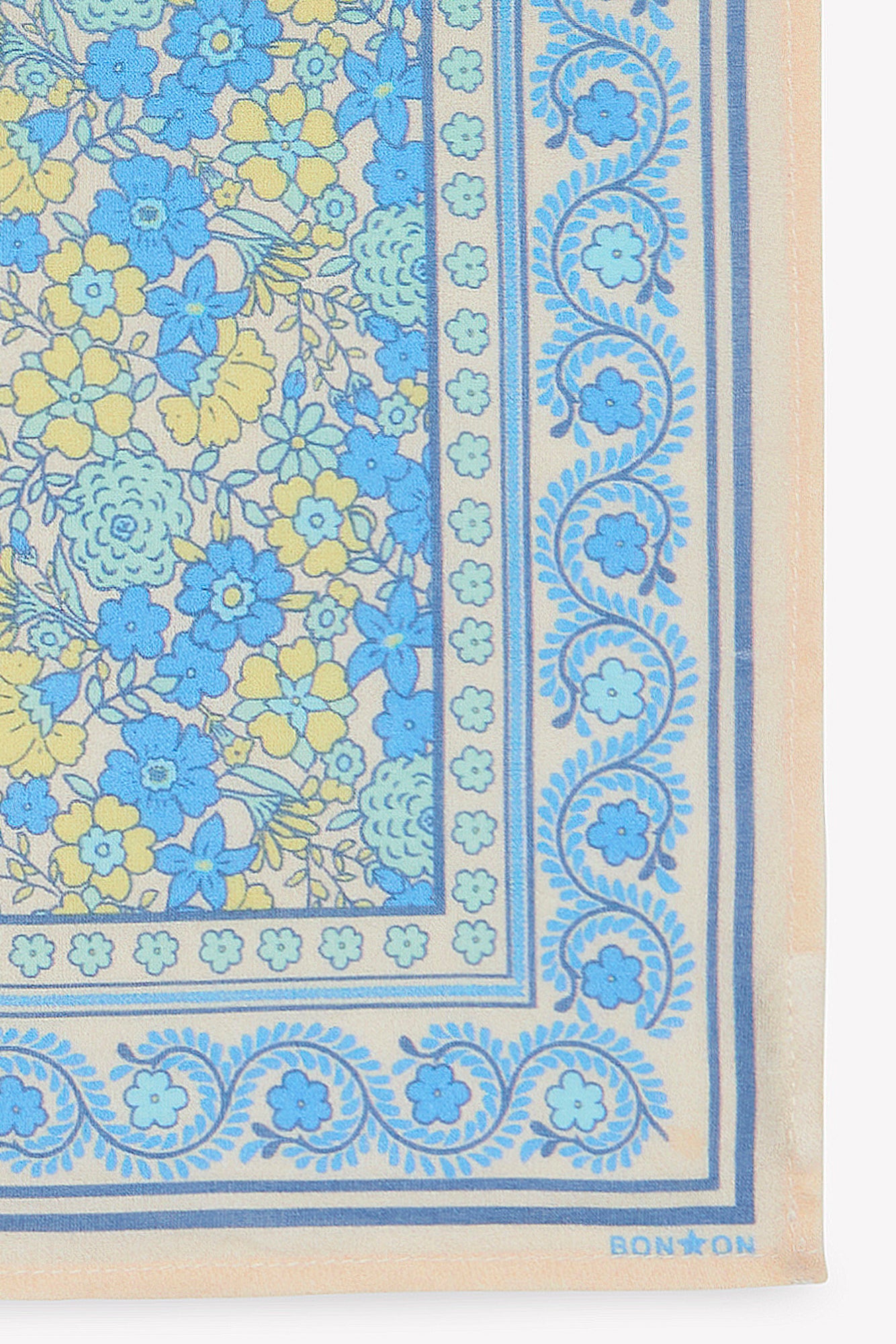 Foulard - Fleur Vintage Bleu