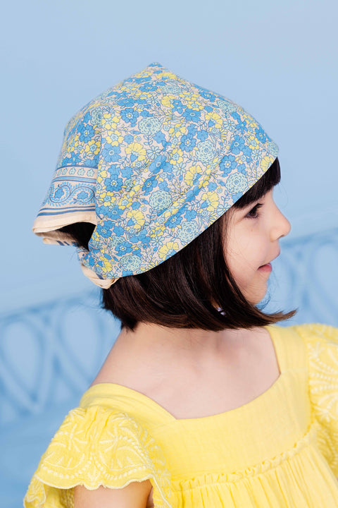 Foulard - Fleur Vintage Bleu - Image principale