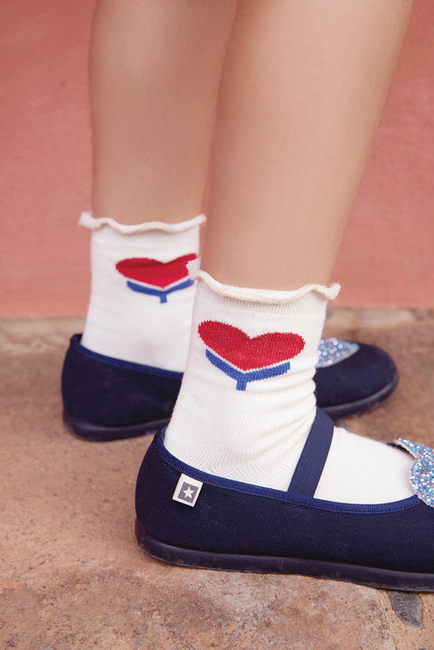 Chaussettes - Coeur Ecru Bonton - Image principale