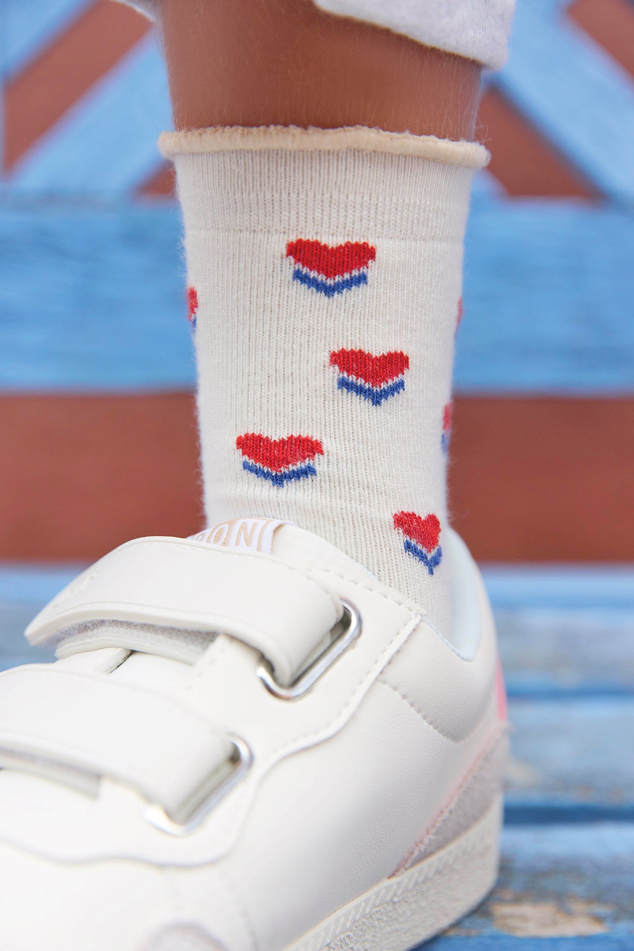 Chaussettes - Mini coeurs Ecru Bonton