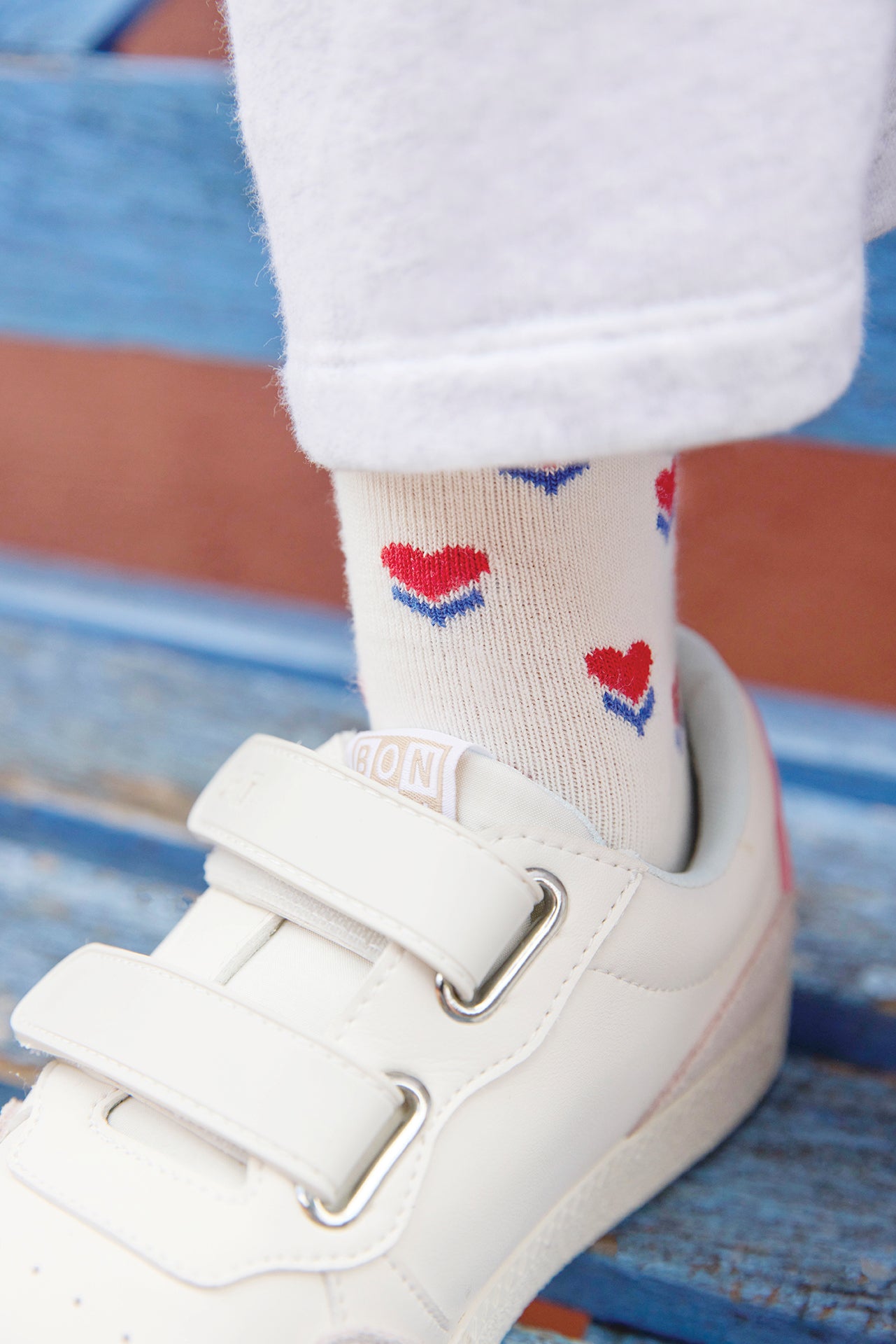 Chaussettes - Mini coeurs Ecru Bonton