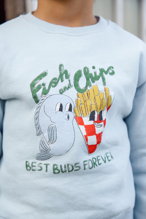 Sweat - Smile Fish Bleu Coton - Image principale