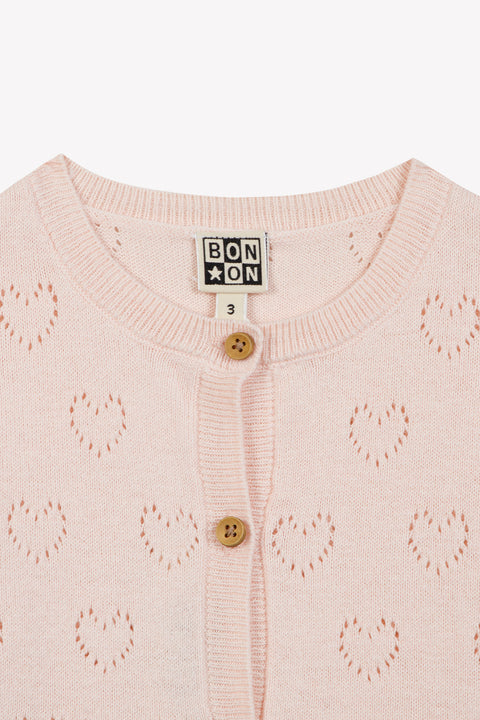 Cardigan - Lilou Pink Cotton Cashmere - Image principale