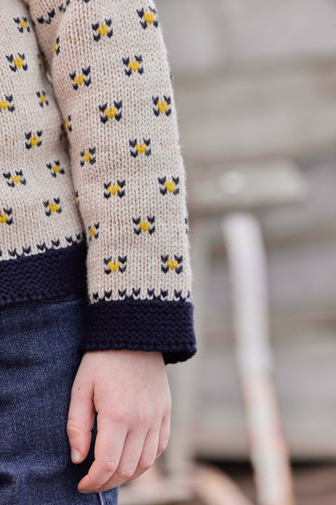 Cardigan - Pekin Blue Jacquard - Image principale