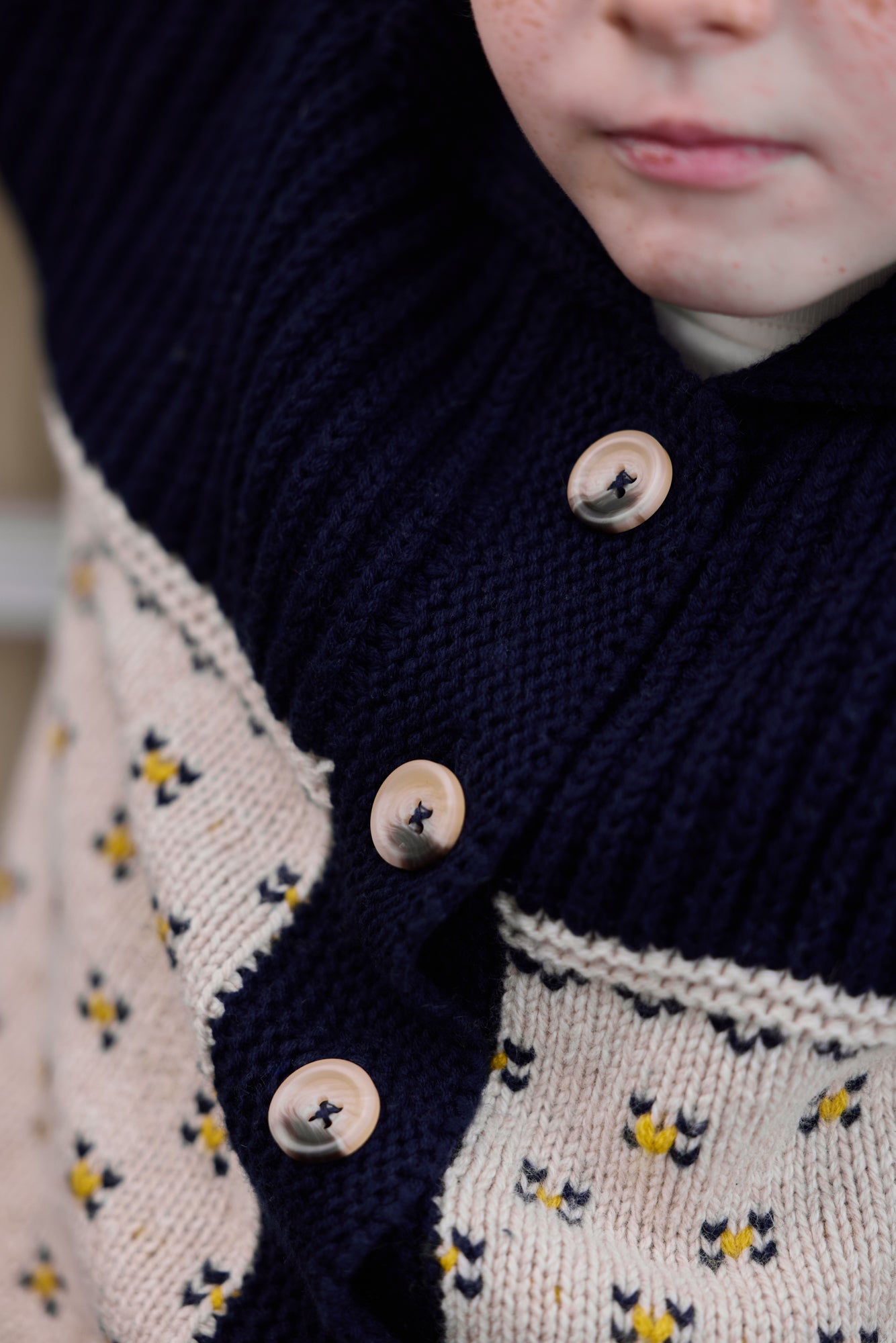 Cardigan - Pekin Blue Jacquard