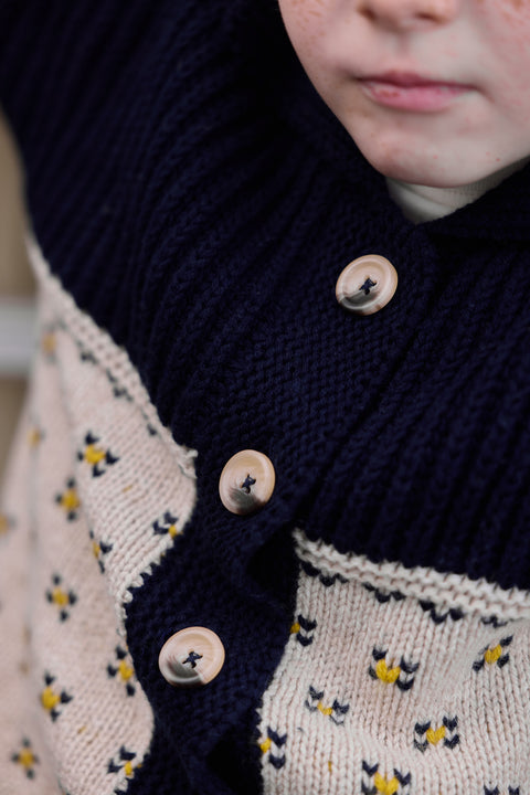 Cardigan - Pekin Blue Jacquard - Image principale
