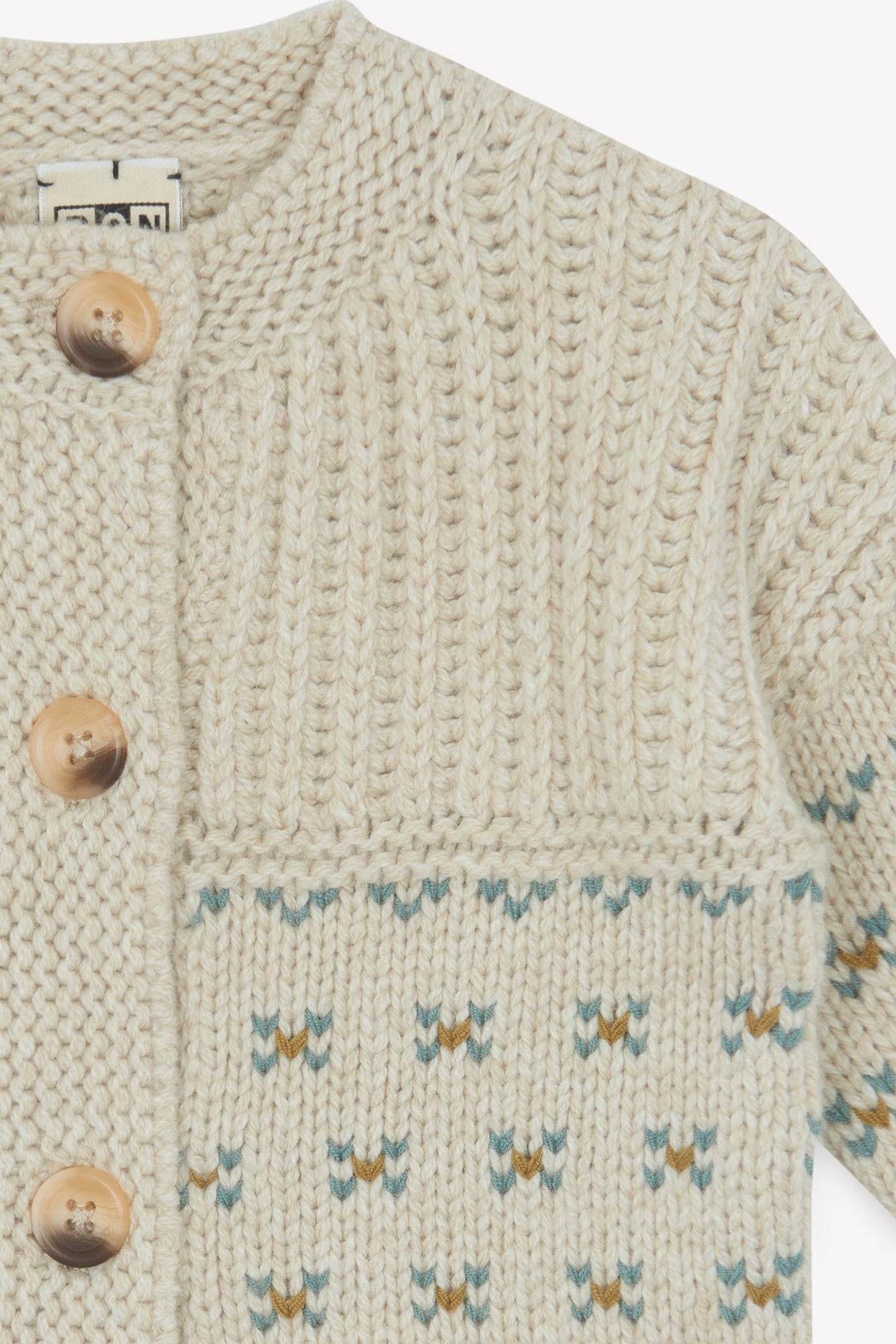 Cardigan - Peanut Milk Jacquard