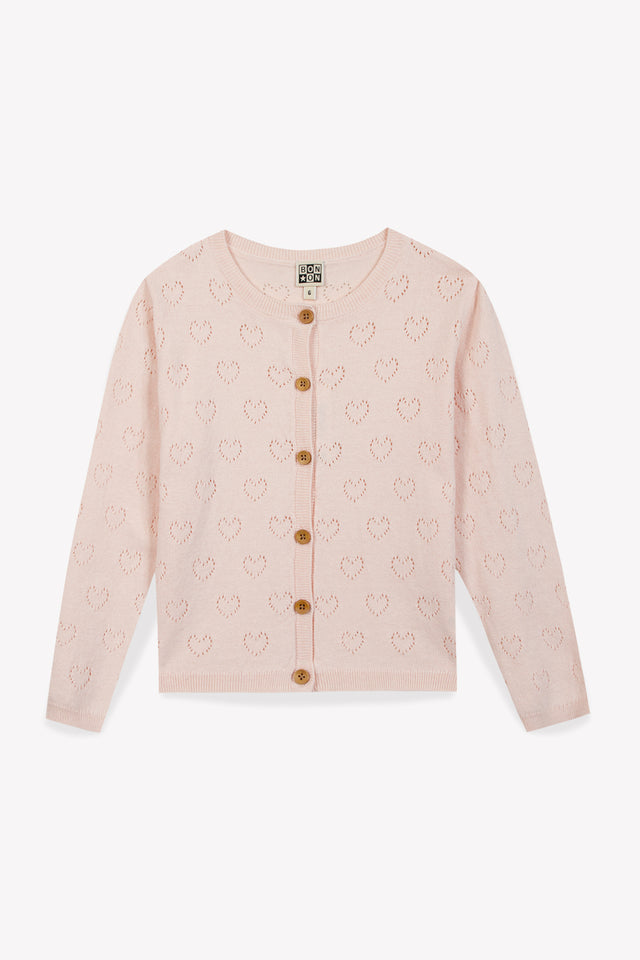 Cardigan - Lilou Pink Cotton Cashmere - Image principale