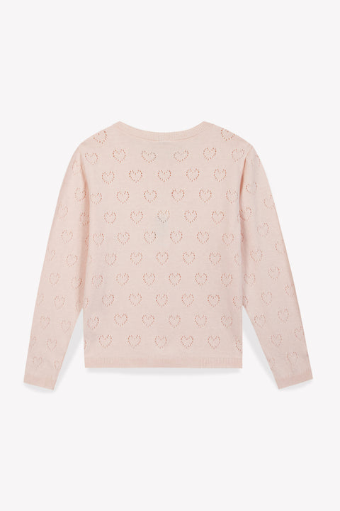 Cardigan - Lilou Pink Cotton Cashmere - Image principale