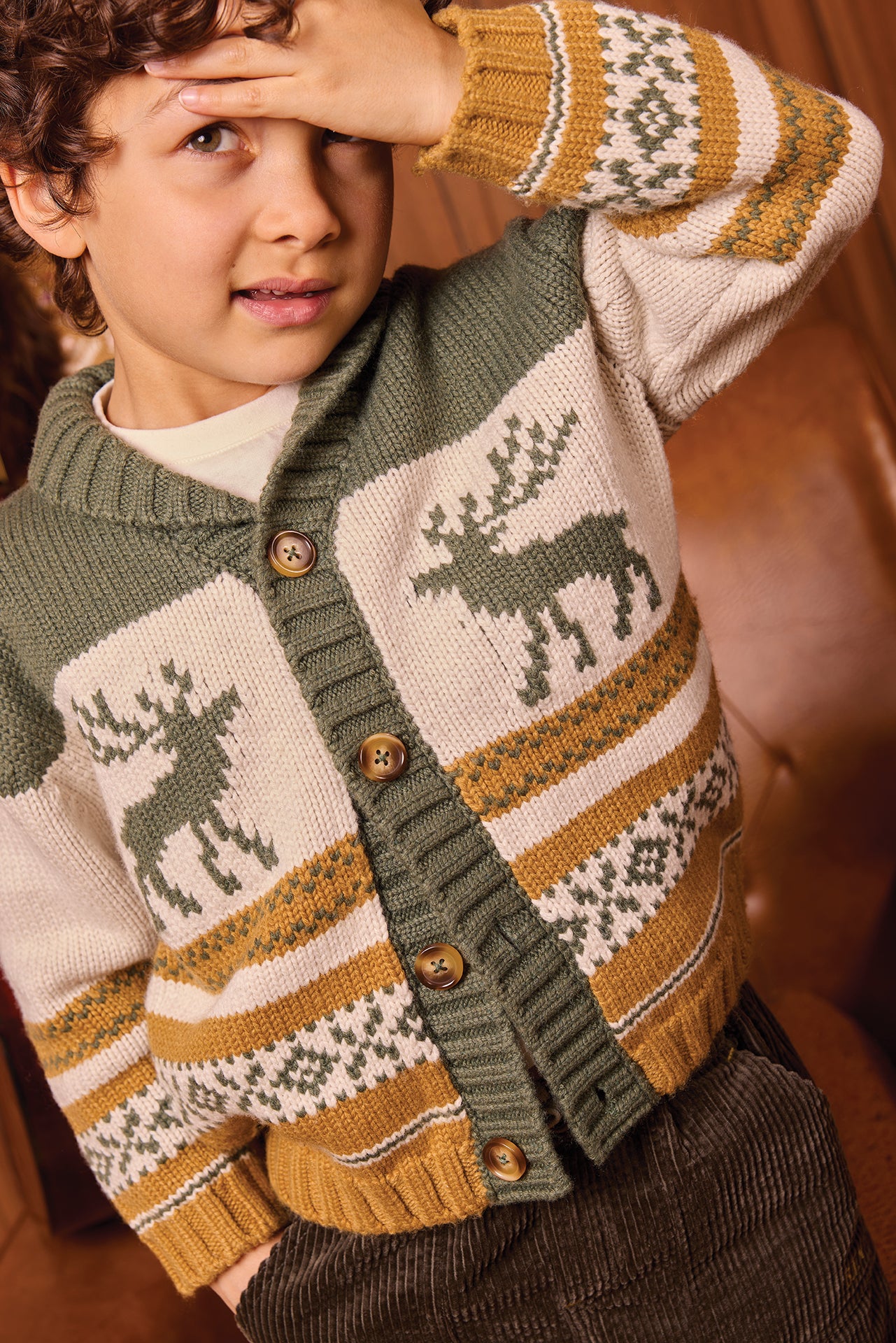 Cardigan - Polar Kaki Jacquard