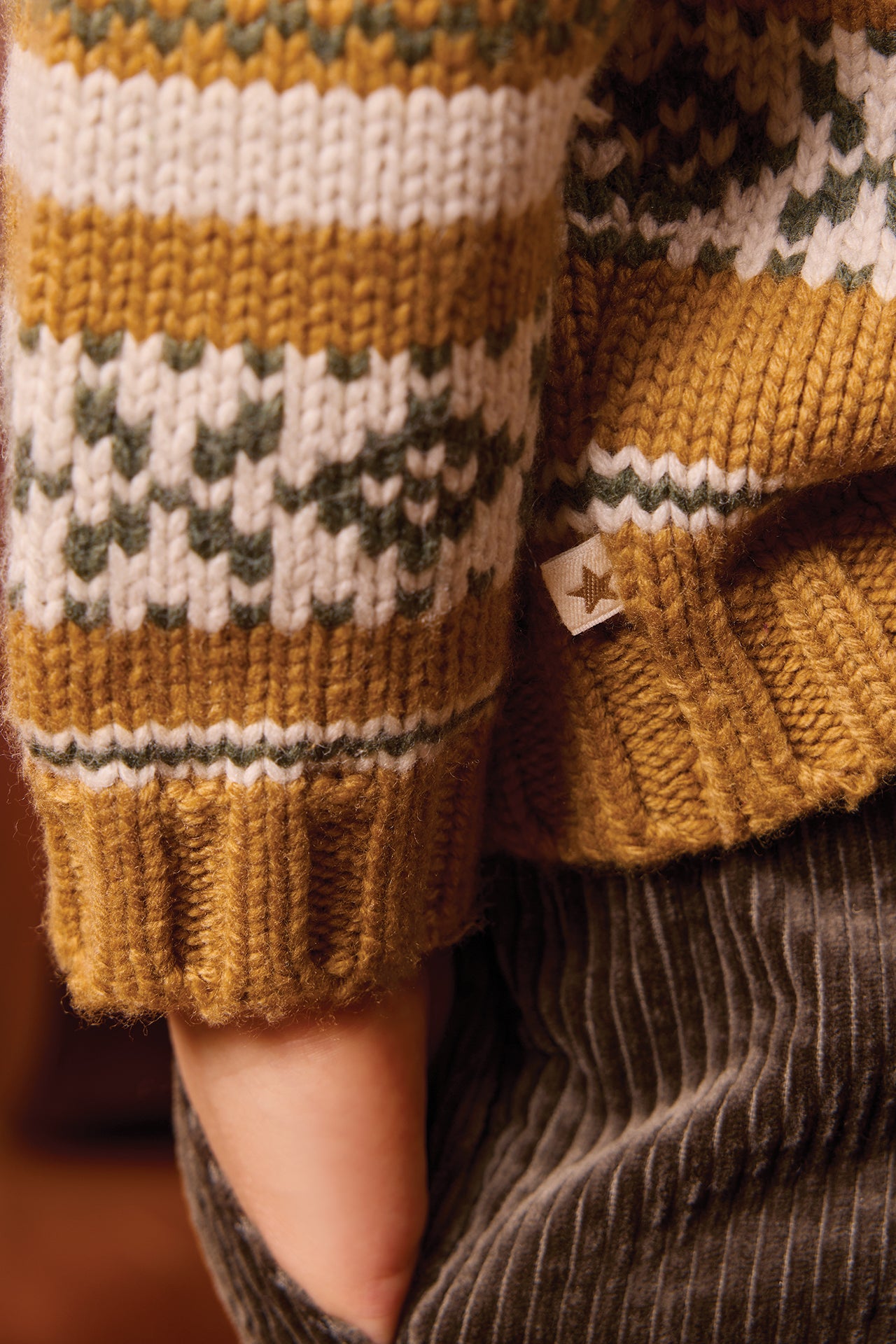 Cardigan - Polar Kaki Jacquard