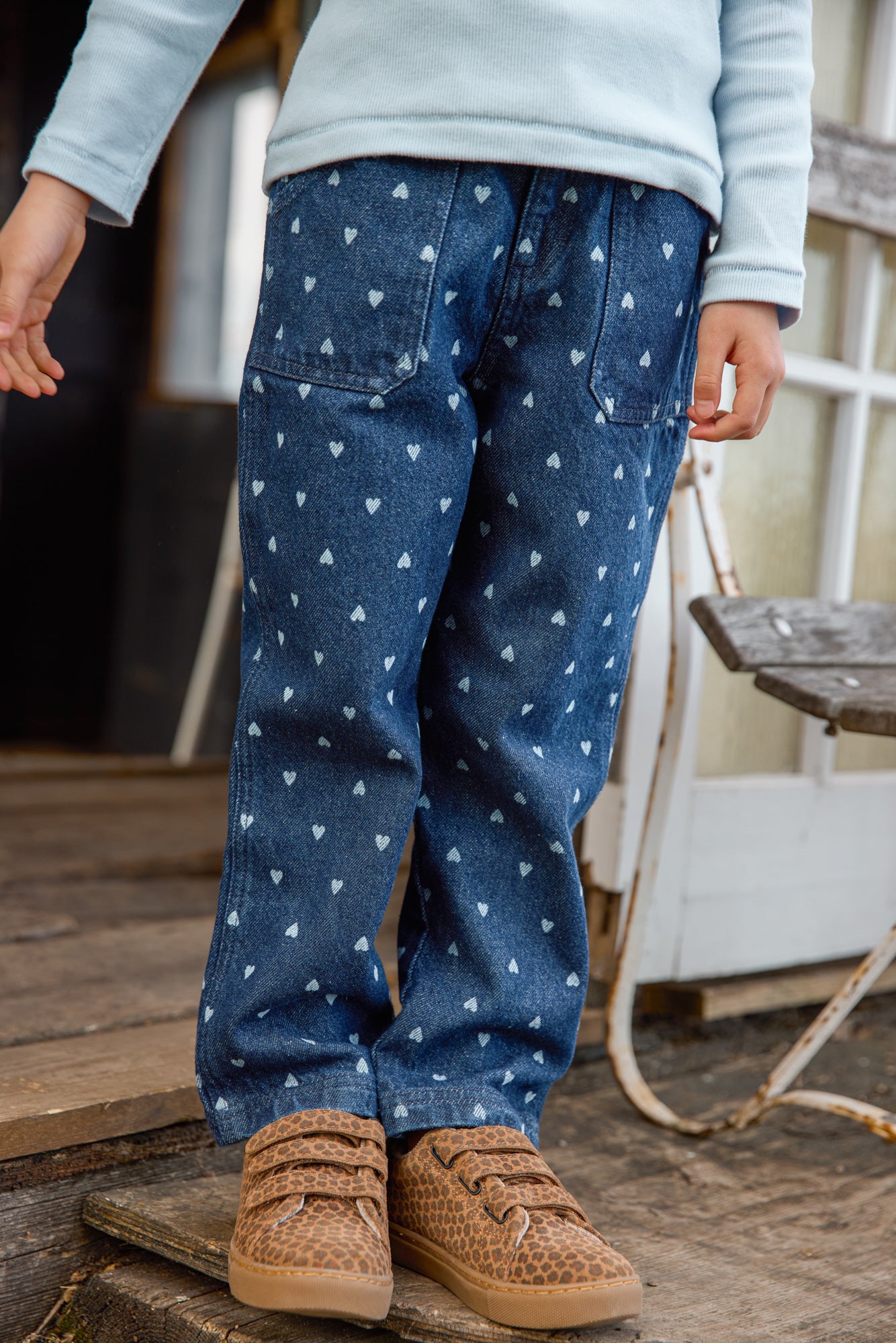 Pantalon - Lino Denim Cœurs Coton