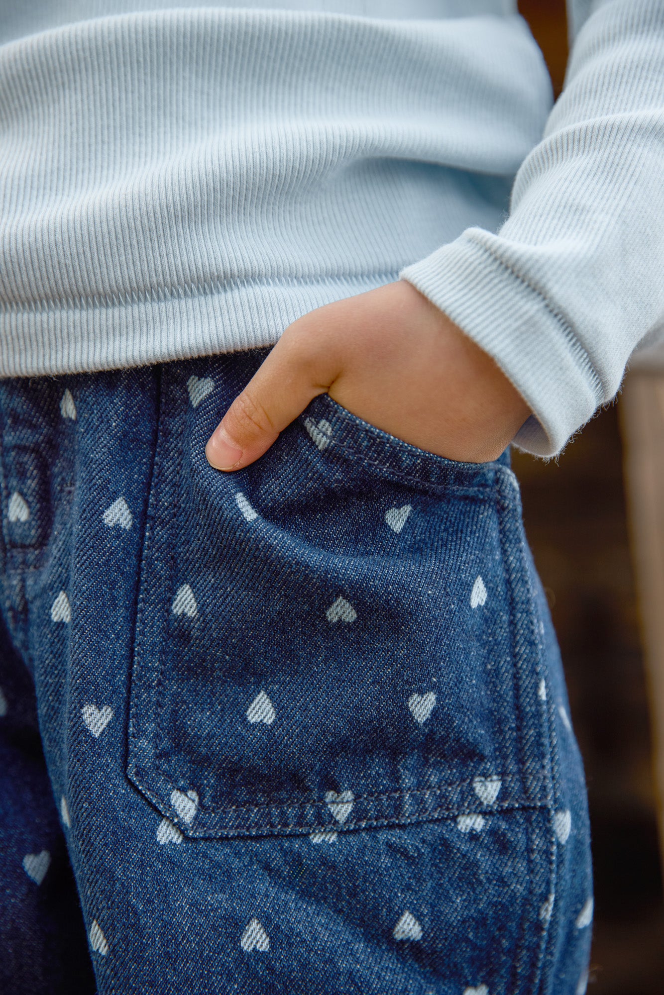 Pantalon - Lino Denim Cœurs Coton