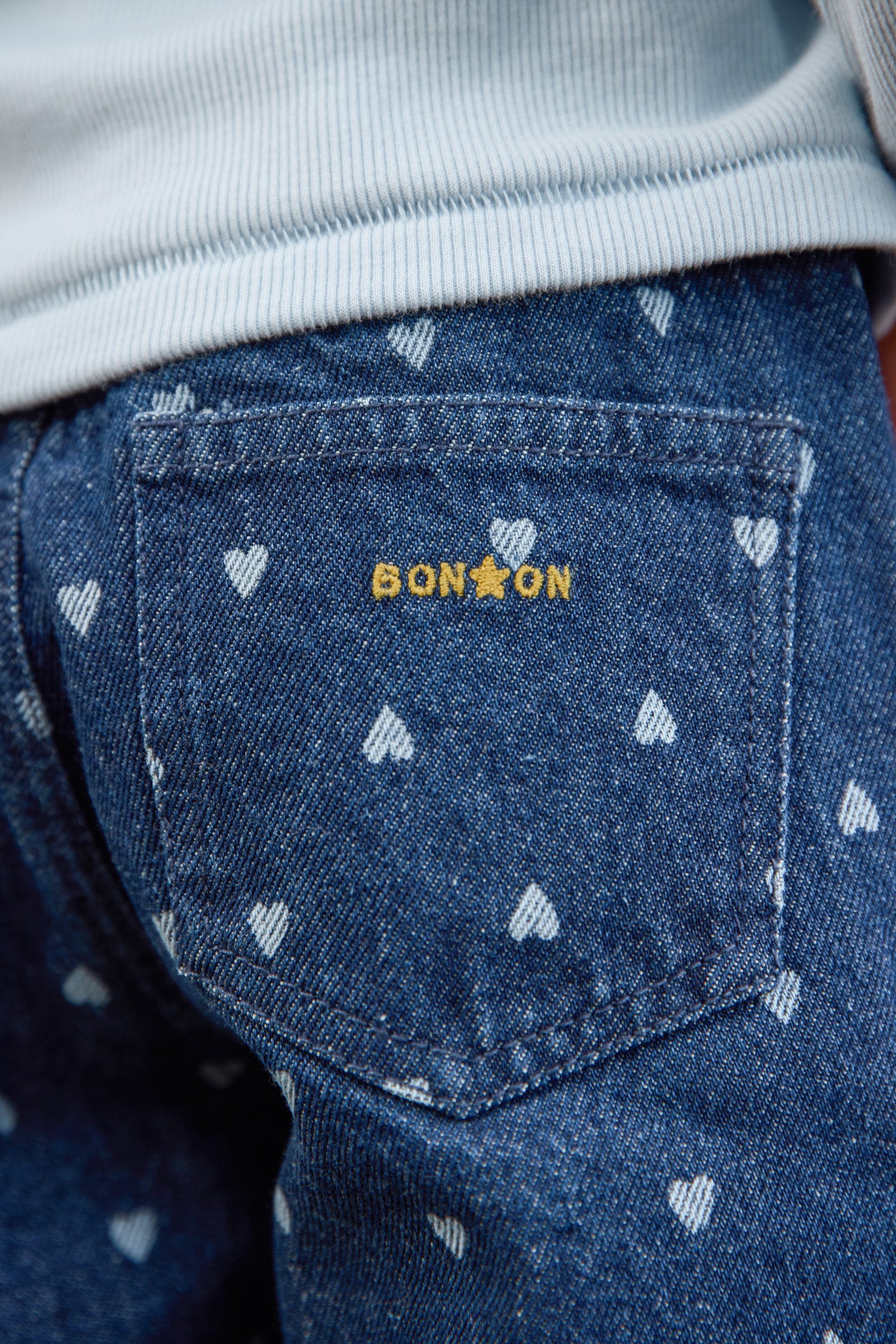 Pantalon - Lino Denim Cœurs Coton