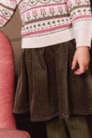 Jupe - Patine Kaki Velours