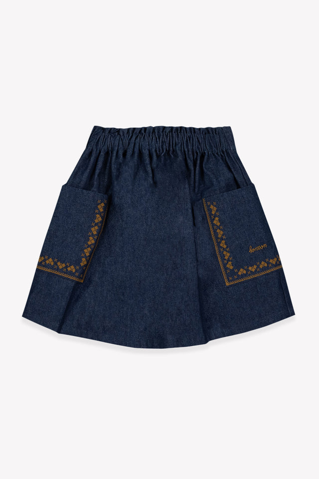 Jupe - Ruche Chambray Coton - Image principale