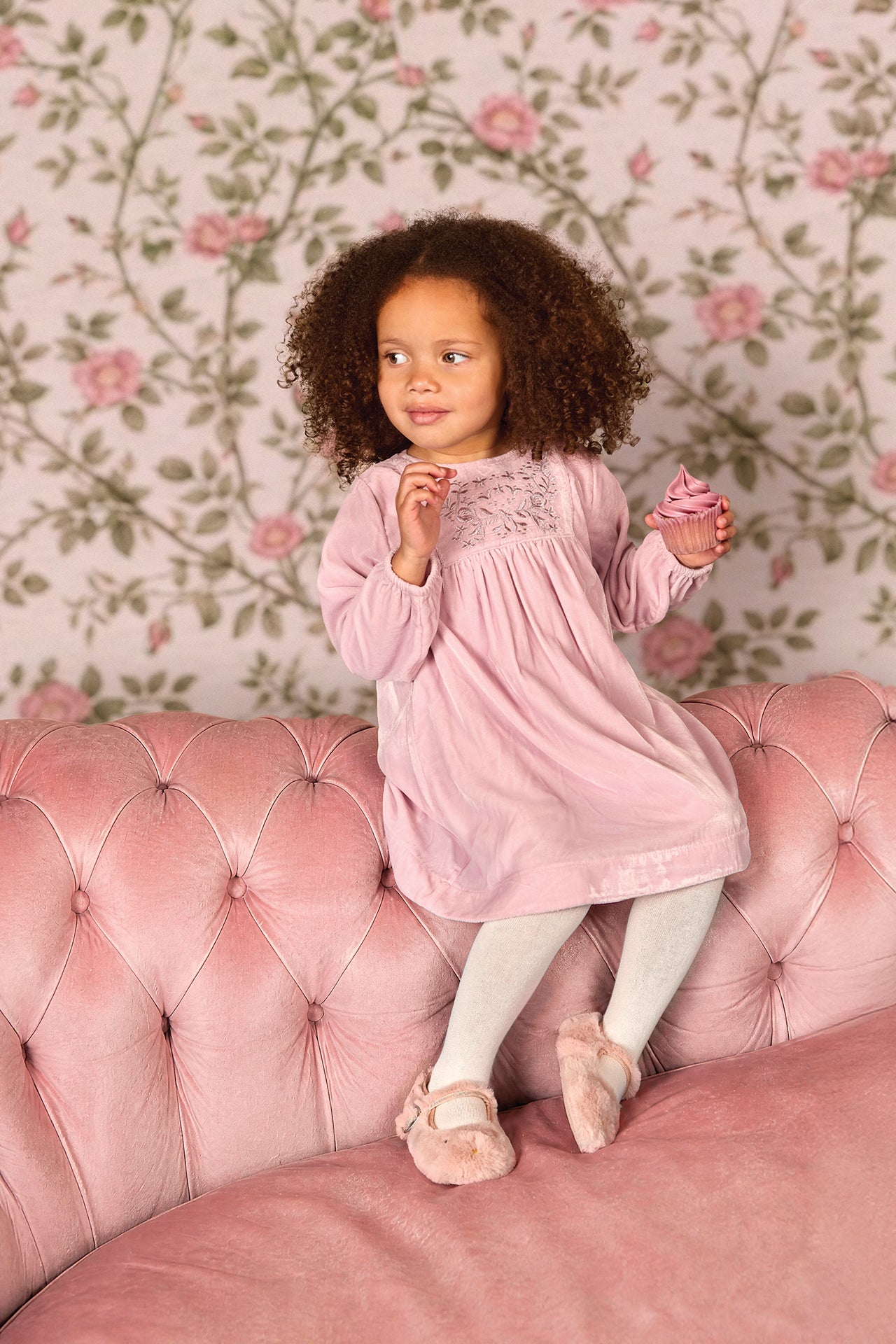 Dress - Daisy Pink Bacon Velvet