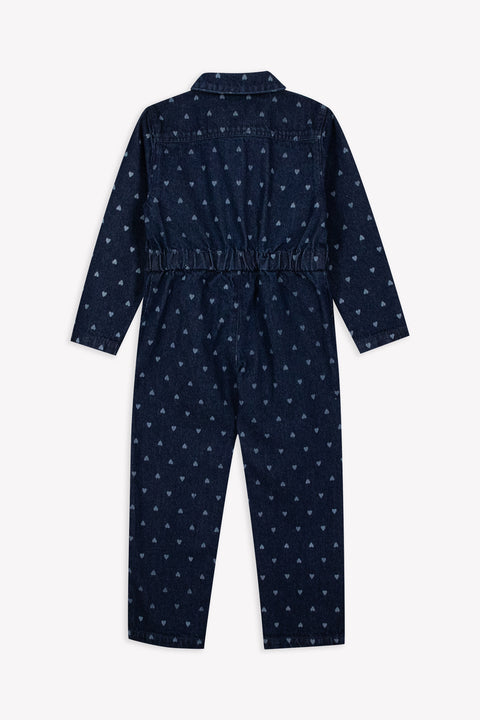 Jumpsuit - Cotton Heart Denim Pompom - Image principale