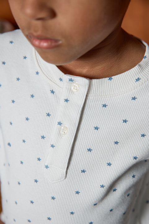 Pajamas - Star Print Blue Cotton Duffel - Image principale