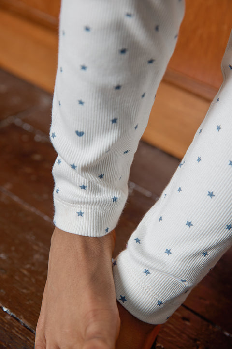 Pajamas - Star Print Blue Cotton Duffel - Image principale