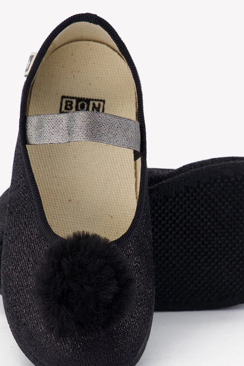 Chaussons - Pomponette Noir - Image principale