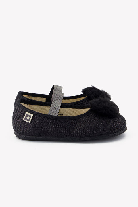 Chaussons - Pomponette Noir - Image principale