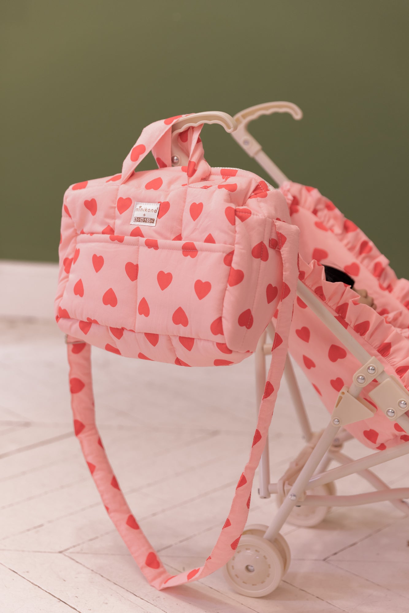 Accessory Baby doll - Changing bag Bonton heart + minikane