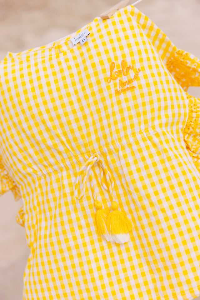 Blouse - Two-tone gingham Loulou x Bonton - Image principale