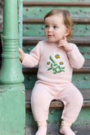Combinaison - Mil rose clair illustration fleur