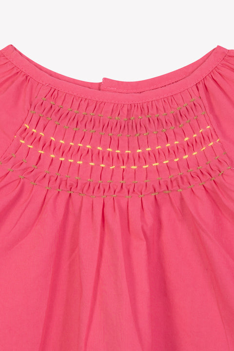 Blouse - en popeline de coton légère rebrodée bébé - Image principale